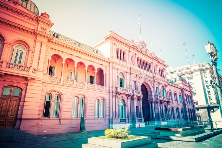 Pink house in Buenos Aires