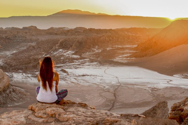 Sitting and looking over the Atacama desert