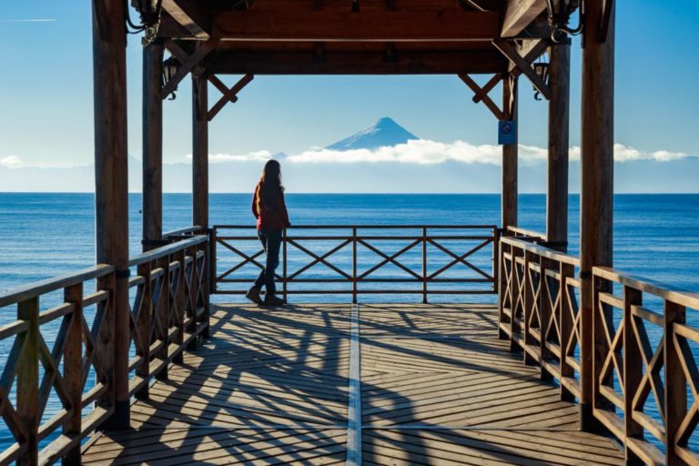 Looking at Osorno Volcano in the distance