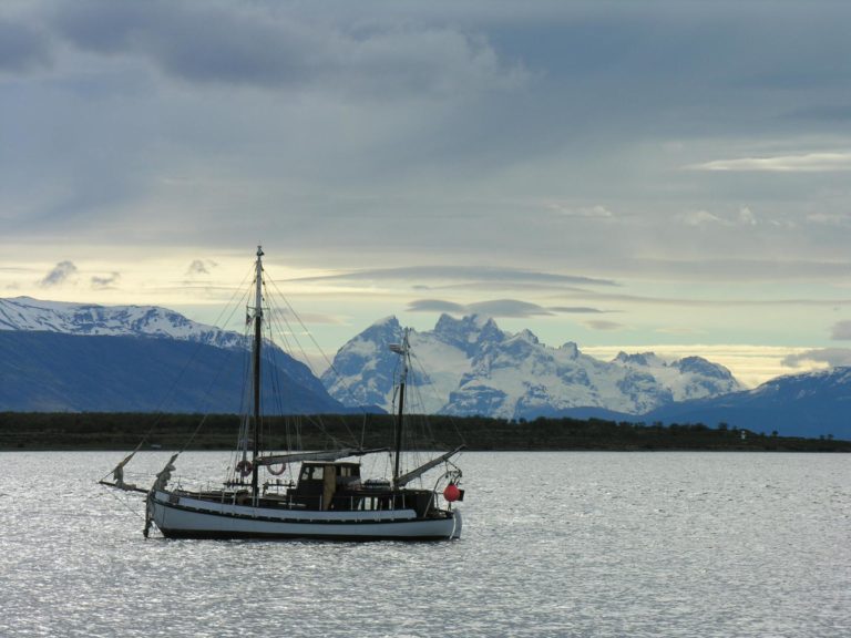 Boat on the water in Punta Arenas