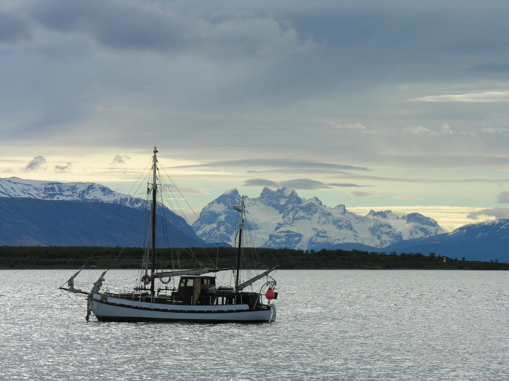 Boat on the water in Punta Arenas