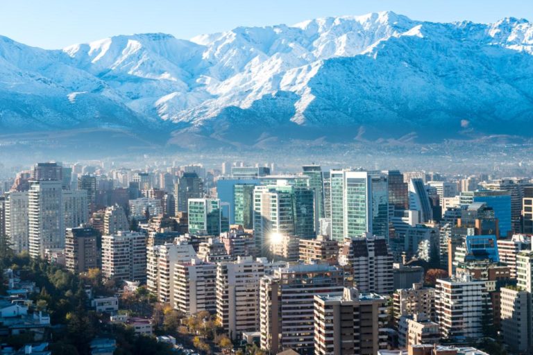 Santiago de Chile with mountains in the background