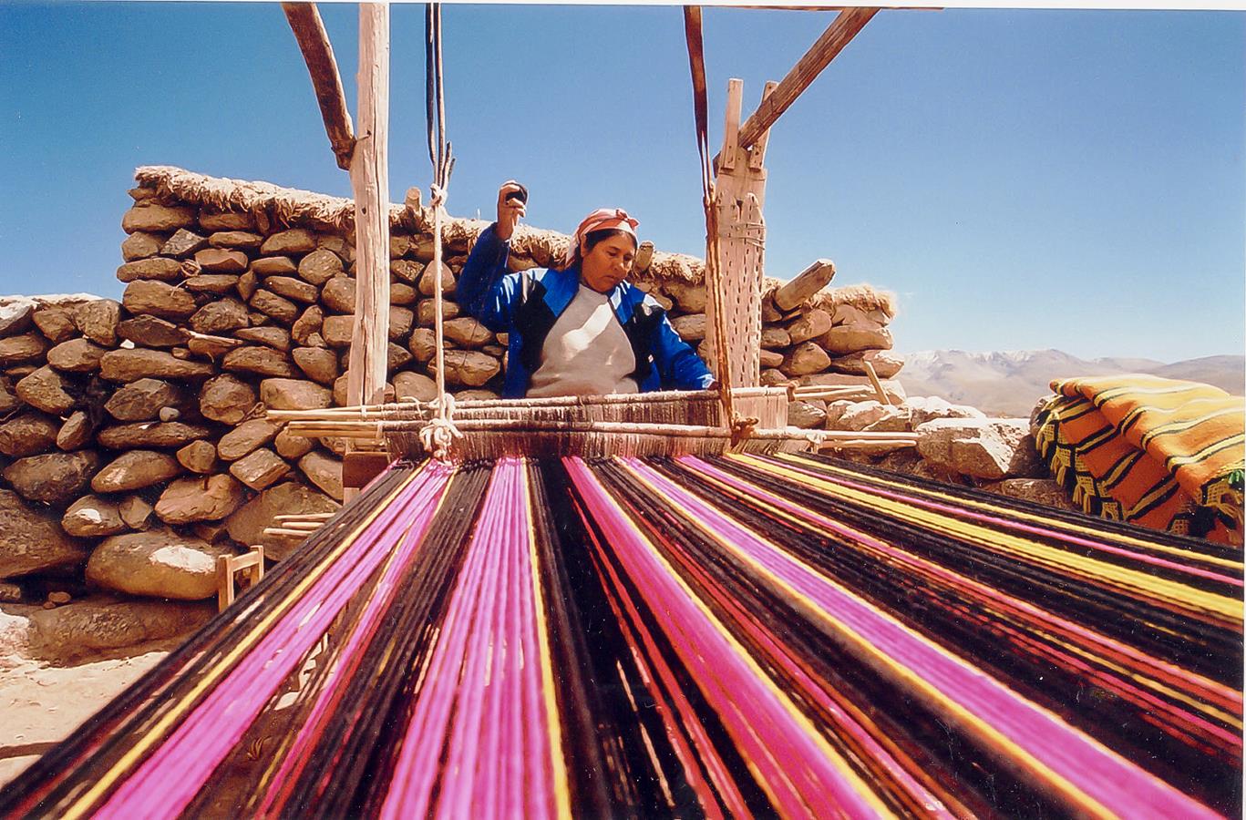 Women working on craft art.