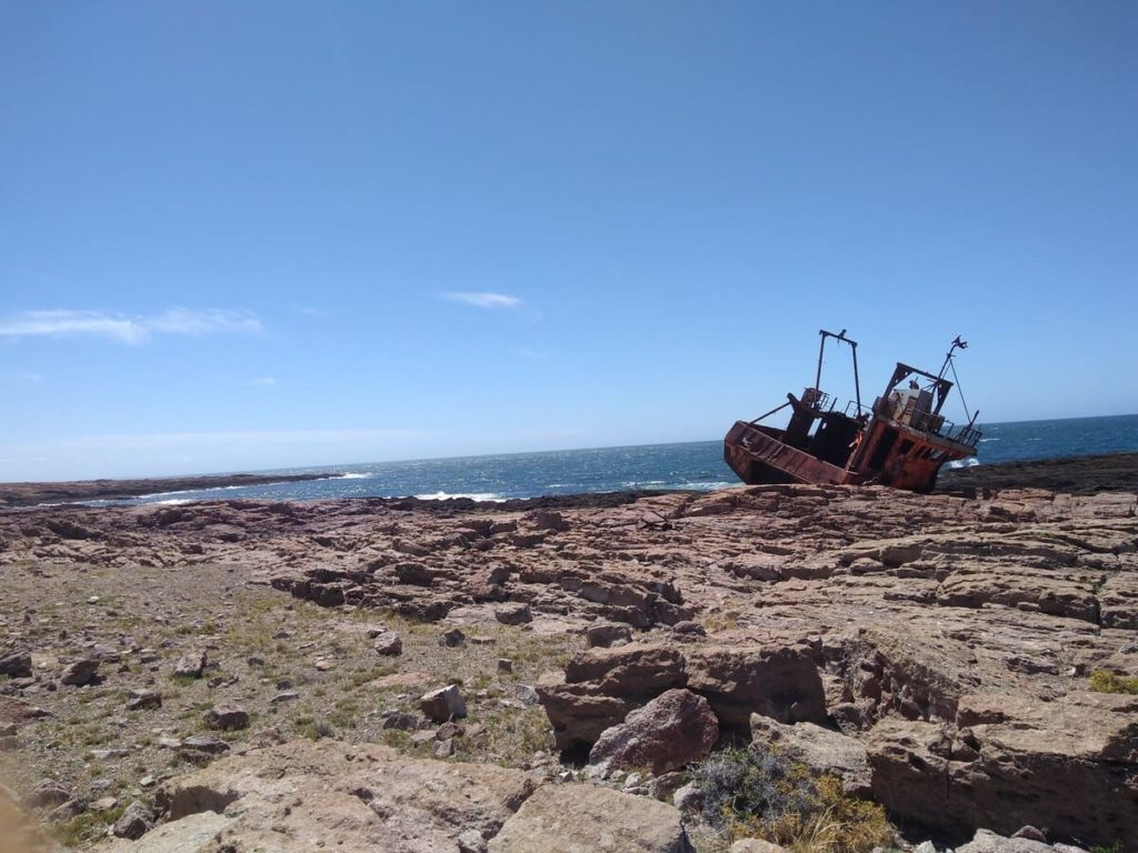 Self-drive trip to Patagonia, the rocky coast of Bahia Bustamante.